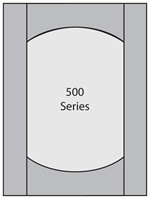 500 series double Roman arch top rail configuration